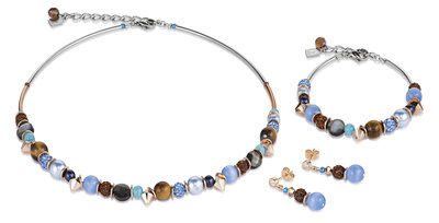 Coeur de Lion Ketting 4864/ /0711 Crystal Blue-Brown