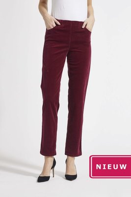 Laurie broek, model Kelly regular rib (fijn) katoen bordeaux 23218-68133