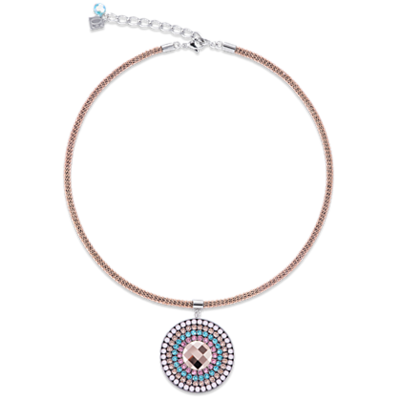 Coeur de Lion Ketting 4954/ /1906 Rose-turquoise