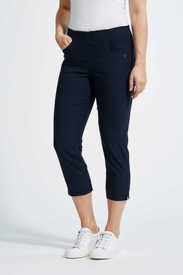 Laurie broek, model Caroline Regular Capri 3/4 basis viscose donkerblauw 28041-49970
