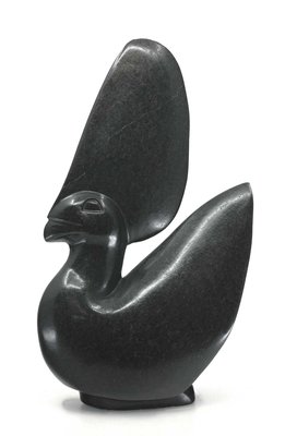 Stenen beeld uniek dier, Crown Bird, Kambue Benaya, Tengenenge