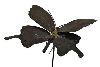Metalen vlinder op stok middel, metalen vogel | Birdwoods