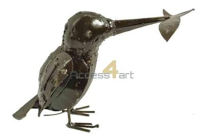 Metalen ijsvogel met vis, metalen vogel | Birdwoods