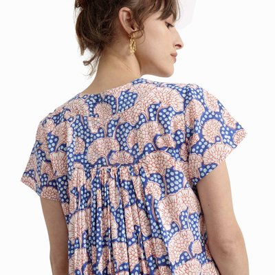 Zen Ethic zomerjurk Col V Petula blue ocean, blauw rood