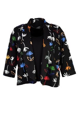 Aino kort jack Koru zwart met multicolor print
