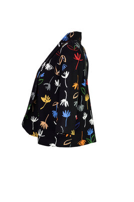 Aino kort jack Koru zwart met multicolor print