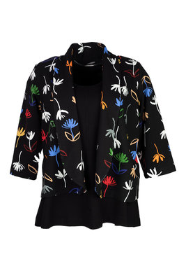 Aino kort jack Koru zwart met multicolor print