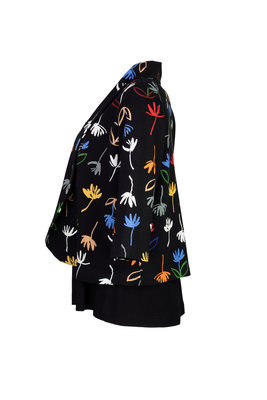 Aino kort jack Koru zwart met multicolor print