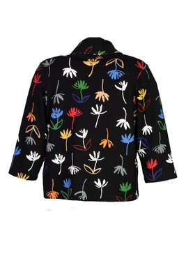 Aino kort jack Koru zwart met multicolor print