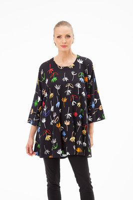 Aino Tuniek Bianca zwarte met multicolor print
