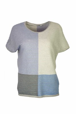 Mansted kleding Hosanna shirt khaki, ecru beige lichtblauw