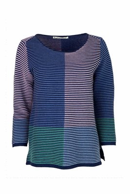 Mansted kleding Home trui donker blauw, blauw roze groen