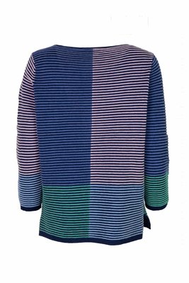Mansted kleding Home trui donker blauw, blauw roze groen