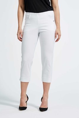 Laurie broek, model Caroline Regular Capri 3/4 basis viscose wit 28041-10970