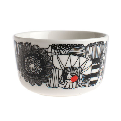 Marimekko servies Oiva schaaltje wit/zwart/rood 2,5 dl 063299-193 