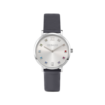 Coeur de Lion Horloge 7610/ /1224 Silver Sunray Lederen band Coeur de Lion Horloge 7610/ /1224 Silver Sunray Lederen band