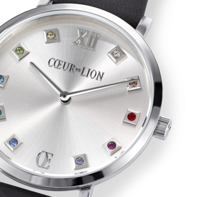 Coeur de Lion Horloge 7610/ /1224 Silver Sunray Lederen band Coeur de Lion Horloge 7610/ /1224 Silver Sunray Lederen band