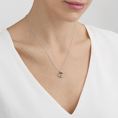 Georg Jensen Curve ketting 501A zilver/goud 45 cm Georg Jensen Curve ketting 501A zilver/goud 45 cm