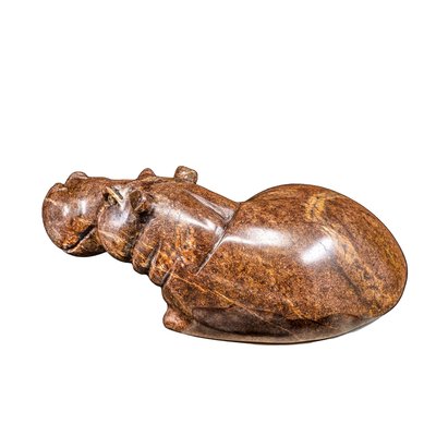 Nilpferd Statue liegend braun 9 cm Nilpferd Statue liegend braun 9 cm