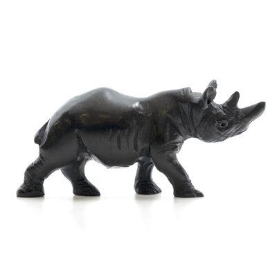 Stenen beeld neushoorn 4 cm, zwart Stenen beeld neushoorn 4 cm, zwart