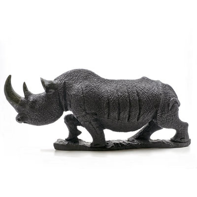 Stenen beeld neushoorn 20 cm, zwart Stenen beeld neushoorn 20 cm, zwart