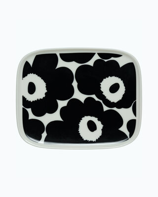 Marimekko servies Oiva bord 15x12 cm zwart