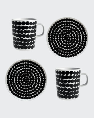 Marimekko vaisselle Oiva service de vaisselle noir Marimekko vaisselle Oiva service de vaisselle noir