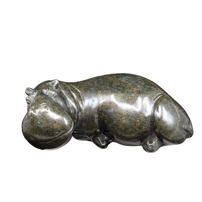 Steinskulptur Nilpferd liegend grün 7 cm Steinskulptur Nilpferd liegend grün 7 cm