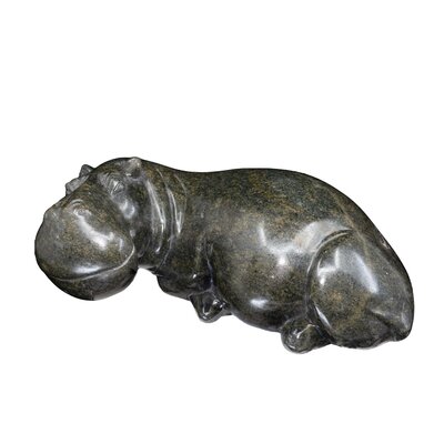Steinskulptur Nilpferd liegend grün 7 cm Steinskulptur Nilpferd liegend grün 7 cm