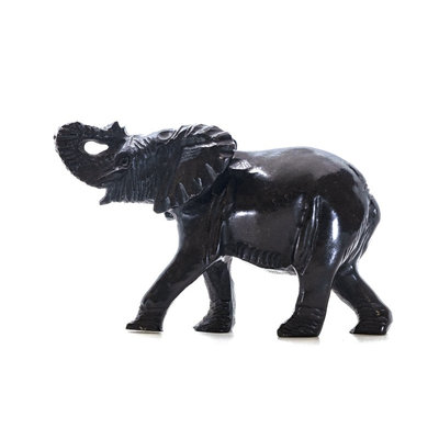 Stenen beeld olifant 6 cm hoog, zwart Stenen beeld olifant 6 cm hoog, zwart