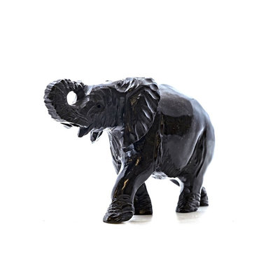 Stenen beeld olifant 8 cm, zwart Stenen beeld olifant 8 cm, zwart