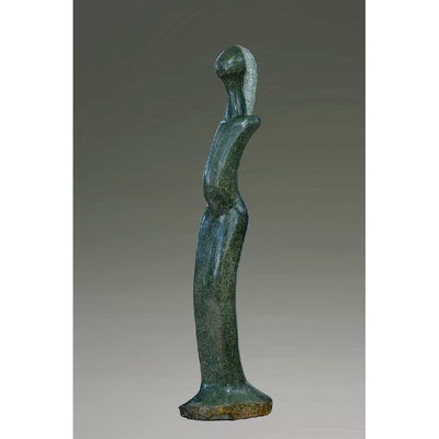 Stenen beeld Afrikaanse Vrouw 106 cm, groen Stenen beeld Afrikaanse Vrouw 106 cm, groen