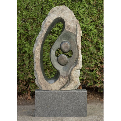 Stenen tuinbeeld liefdespaar, 101 cm, groen Stenen tuinbeeld liefdespaar, 101 cm, groen
