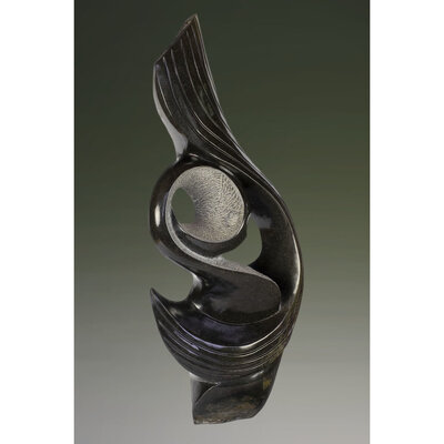 Stenen tuinbeeld Bloem 78 cm, zwart Stenen tuinbeeld Bloem 78 cm, zwart