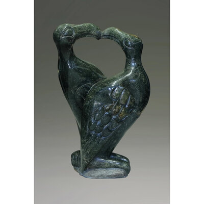 Stenen tuinbeeld Vogels 89 cm, groen Stenen tuinbeeld Vogels 89 cm, groen