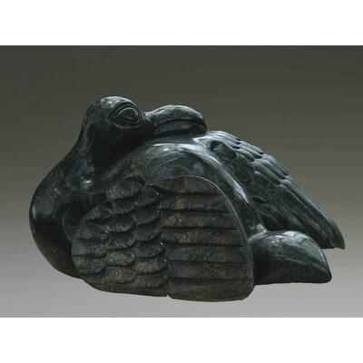 Stenen tuinbeeld Vogel 40 cm, groen Stenen tuinbeeld Vogel 40 cm, groen