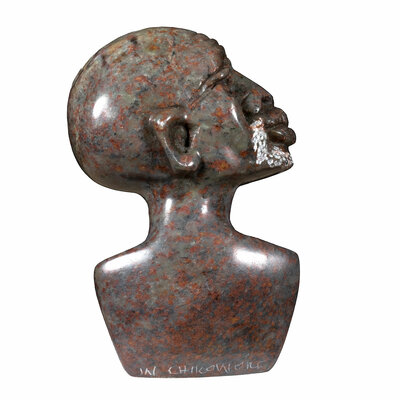Beeld Afrikaans Hoofd 9 cm groen Beeld Afrikaans Hoofd 9 cm groen