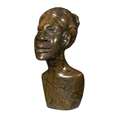 Beeld Afrikaans Hoofd bruin 17 cm Beeld Afrikaans Hoofd bruin 17 cm