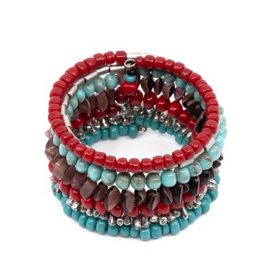 Langani bracelet spiral red/blue Langani bracelet spiral red/blue