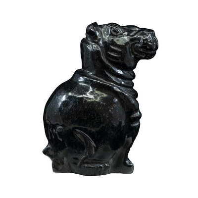 Steinskulptur Nilpferd schwarz 8 cm Steinskulptur Nilpferd schwarz 8 cm