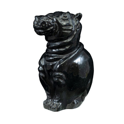 Steinskulptur Nilpferd schwarz 8 cm Steinskulptur Nilpferd schwarz 8 cm
