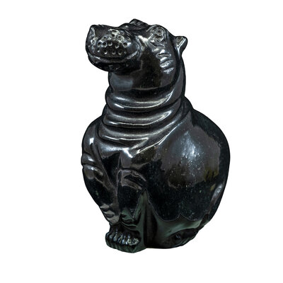 Steinskulptur Nilpferd schwarz 10 cm Steinskulptur Nilpferd schwarz 10 cm