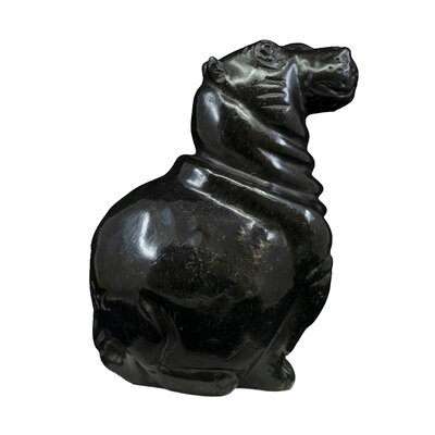 Steinskulptur Nilpferd schwarz 10 cm Steinskulptur Nilpferd schwarz 10 cm