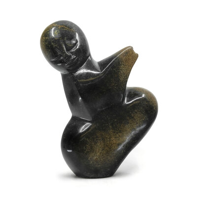 Stenen beeld Afrikaanse Vrouw / Danseres 30 cm, zwart Stenen beeld Afrikaanse Vrouw / Danseres 30 cm, zwart