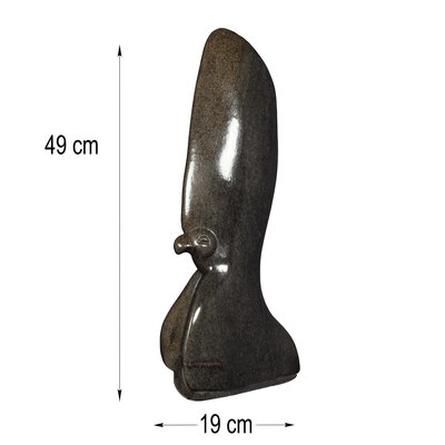 Stenen beeld Kroonvogel 49 cm, zwart Stenen beeld Kroonvogel 49 cm, zwart