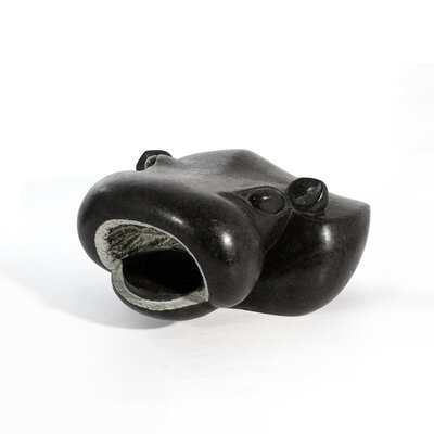 Stenen beeld Nijlpaard 9 cm, zwart Stenen beeld Nijlpaard 9 cm, zwart