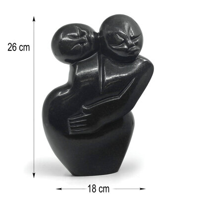 Stenen beeld Liefdespaar 26 cm, zwart Stenen beeld Liefdespaar 26 cm, zwart