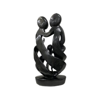 Sculpture en pierre ollaire famille 5 personnes vert foncé 46 cm Sculpture en pierre ollaire famille 5 personnes vert foncé 46 cm