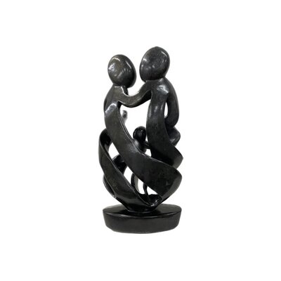Sculpture en pierre ollaire famille 5 personnes vert foncé 46 cm Sculpture en pierre ollaire famille 5 personnes vert foncé 46 cm