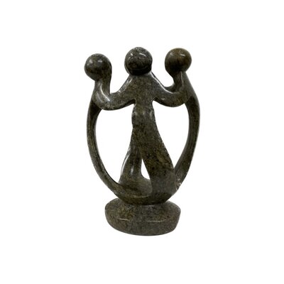 1 Steinskulptur Zusammenarbeit 4 Personen grün 26 cm